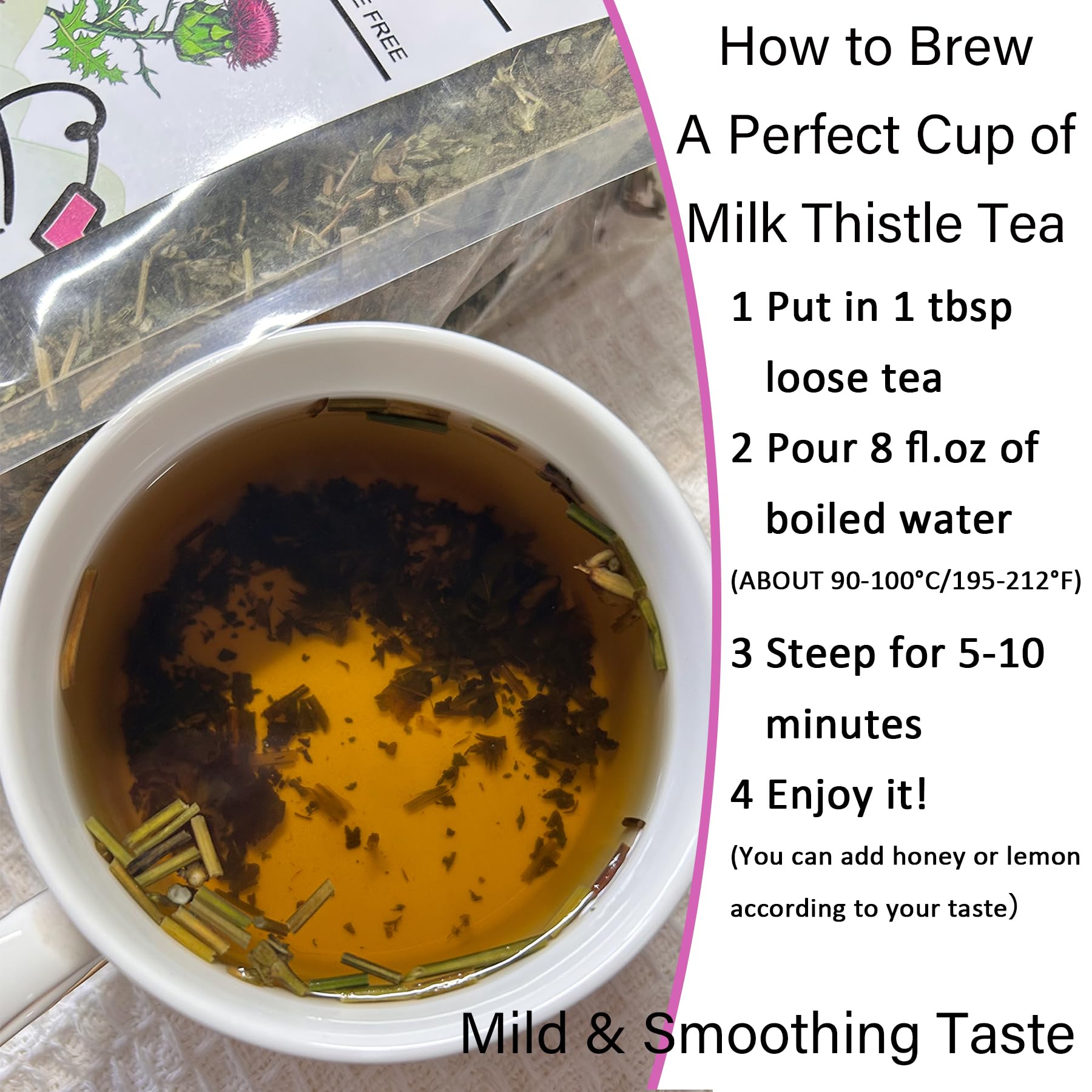 Cardo Mariano Milk Thistle Herbal Tea - 7oz (200g) - Organic Milk Thistle Loose Leaf Tea - 100% Natural, Non-GMO & Caffeine-Free, No Additives, No