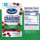 Ocean Spray® Craisins®, 50% Less Sugar Dried Cranberries, Dried Fruit, 5 Oz Pouch