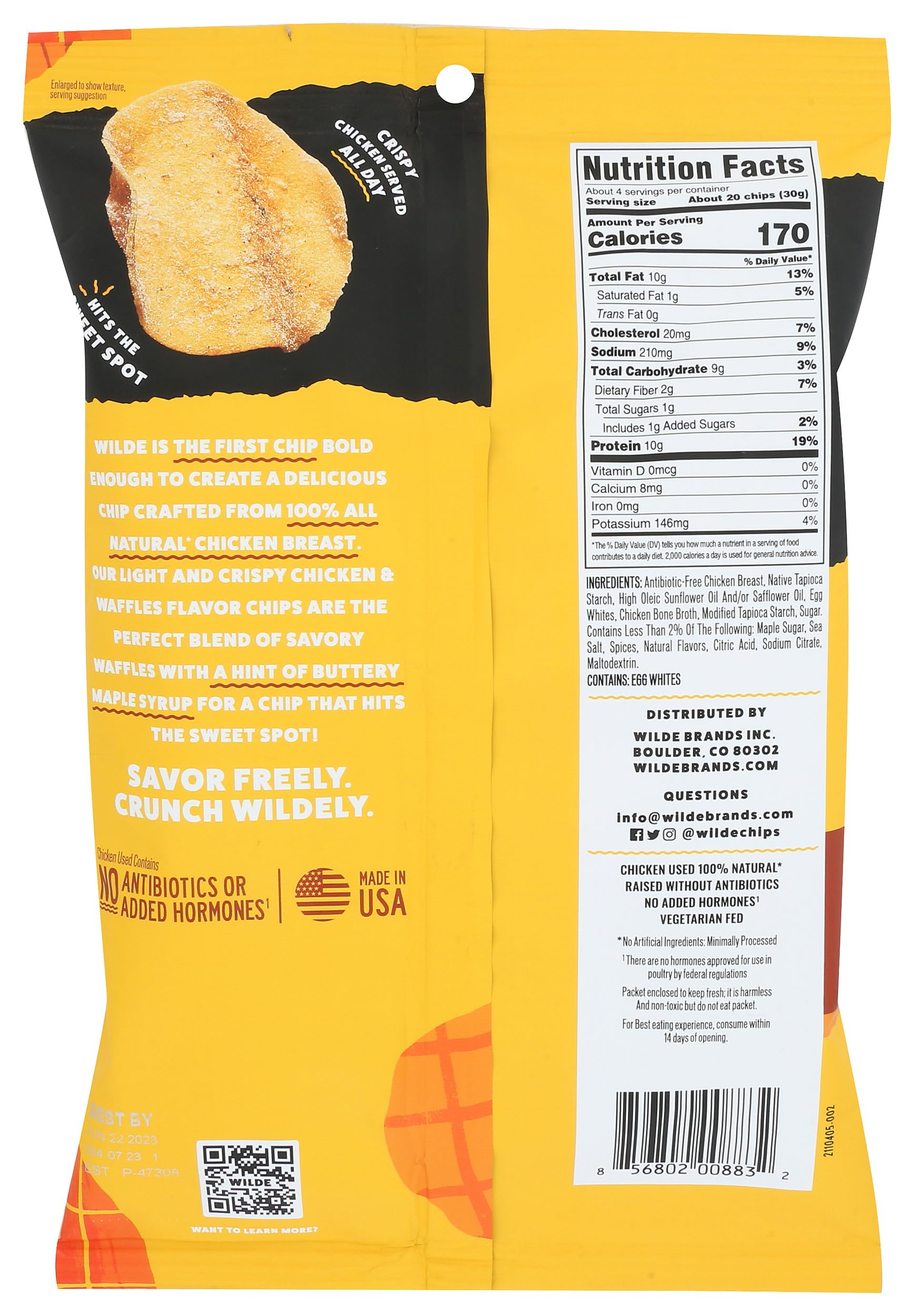 WILDE BRANDS Chicken Chips Chicken and Waffles, 4 OZ
