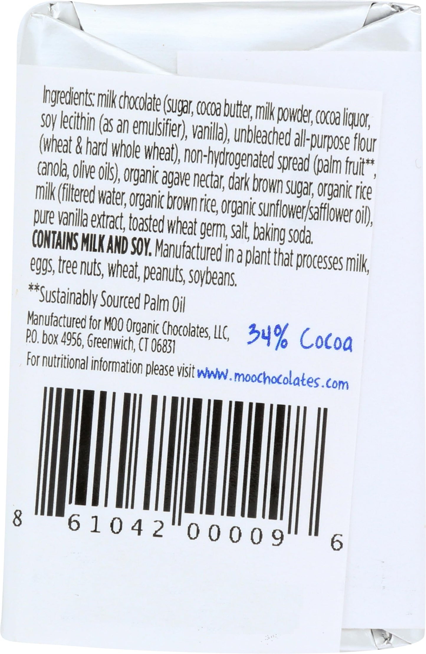 Moo Chocolate Mini Milk Chocolate Graham Cracker Bar, 0.7 OZ