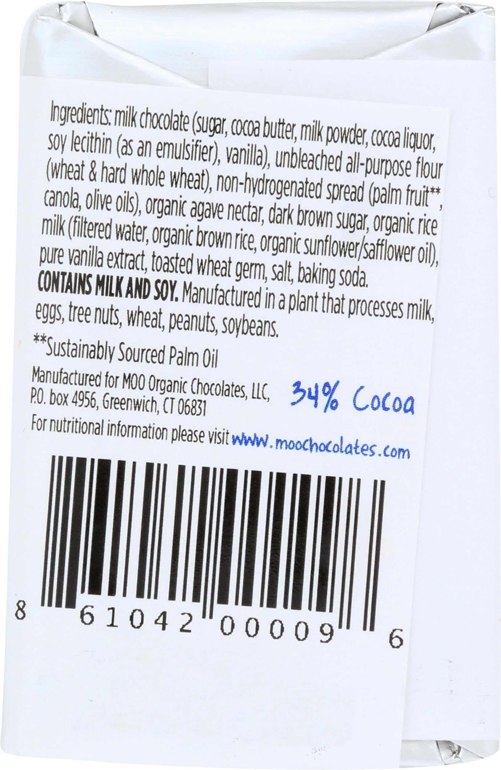 Moo Chocolate Mini Milk Chocolate Graham Cracker Bar, 0.7 OZ