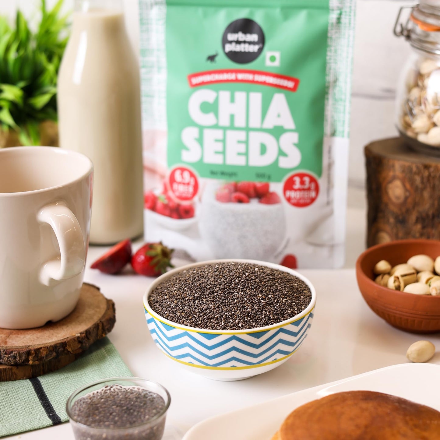 Urban Platter Healthy Bowl Raw Chia Seeds 200g