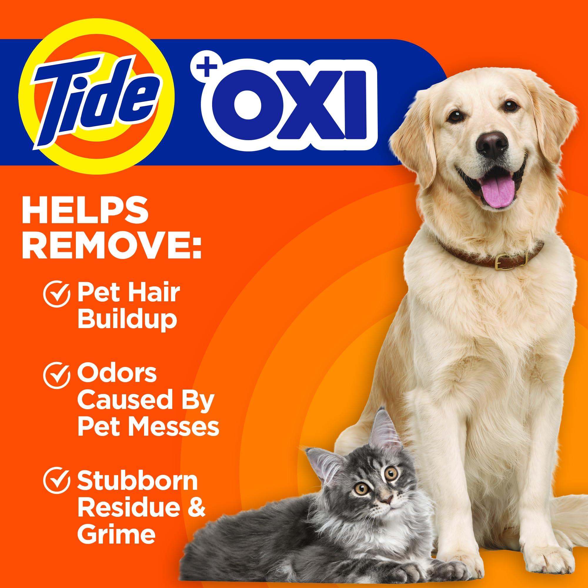 Tide Pet Washing Machine Cleaner 52 Week Supply with Oxi for Front and Top Loader Washer Machines, Deep Cleaning Residue & Odor Eliminator, 12 Month