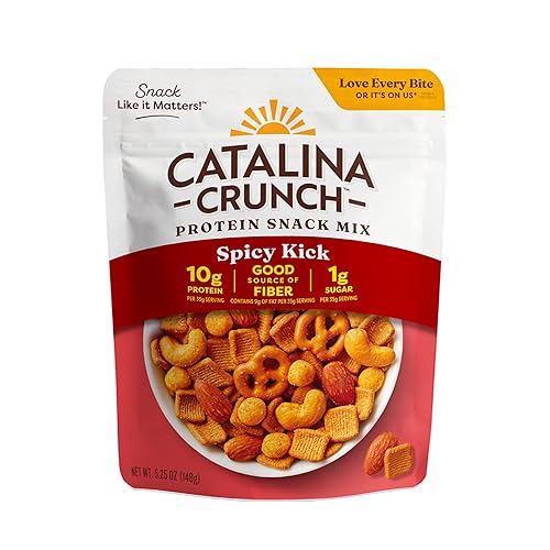 Catalina Crunch Protein Snack Mix - 10g Protein, 1g Sugar per Serving - Good Source of Fiber, Gluten Free - Spicy Kick, 5.25 Ounce Bag (Pack of 1)