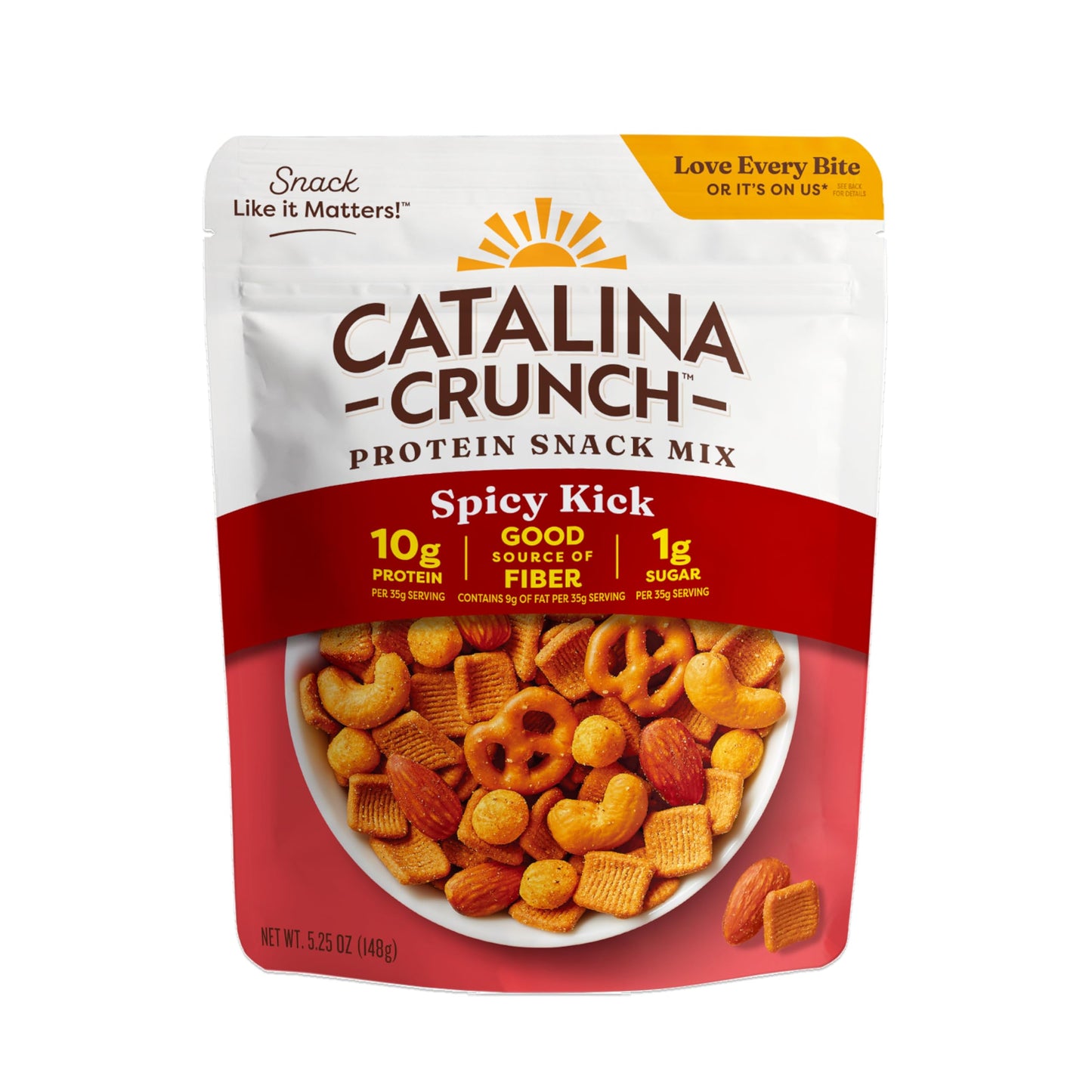 Catalina Crunch Protein Snack Mix - 10g Protein, 1g Sugar per Serving - Good Source of Fiber, Gluten Free - Spicy Kick, 5.25 Ounce Bag (Pack of 1)
