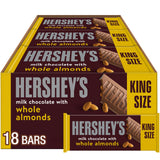 HERSHEY'S Milk Chocolate with Whole Almonds Candy Bars, 2.6 oz (18 Count)