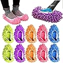 10Pcs Mop Slippers for Floor Cleaning Washable Shoes Cover Soft Microfiber Dust Mops Mop Socks Reusable for Women Men Kids Foot Dust Hair Cleaners