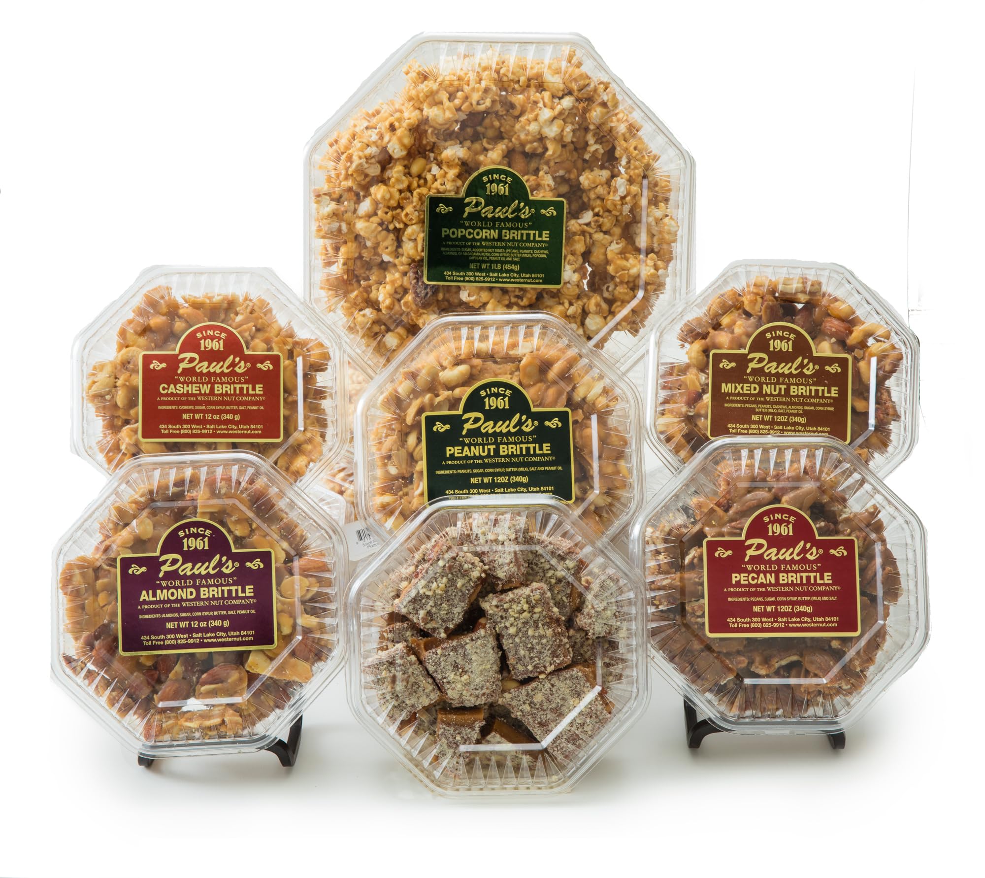 Western Nut Company Brittle Gift in 12oz Plastic Tray, Candy & Chocolate Gifts - Cashew Brittle