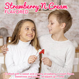 4E's Novelty 38 Pack Valentines Day Heart Shaped Lollipops Bulk Individually Wrapped, Strawberry & Cream Flavored, Suckers for School Valentines Party