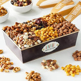 Broadway Basketeers Birthday Nuts Gift Basket - Premium Healthy Assorted 6 Gourmet Nuts & Trail Mix Snacks Basket - Happy Birthday Gifts for Men