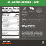 MTN OPS Big Stick High Protein Meat Sticks - 20g Protein, 10% Collagen - Jalapeño Pepper Jack Flavor - Individually Wrapped Beef Snacks - 10 Count