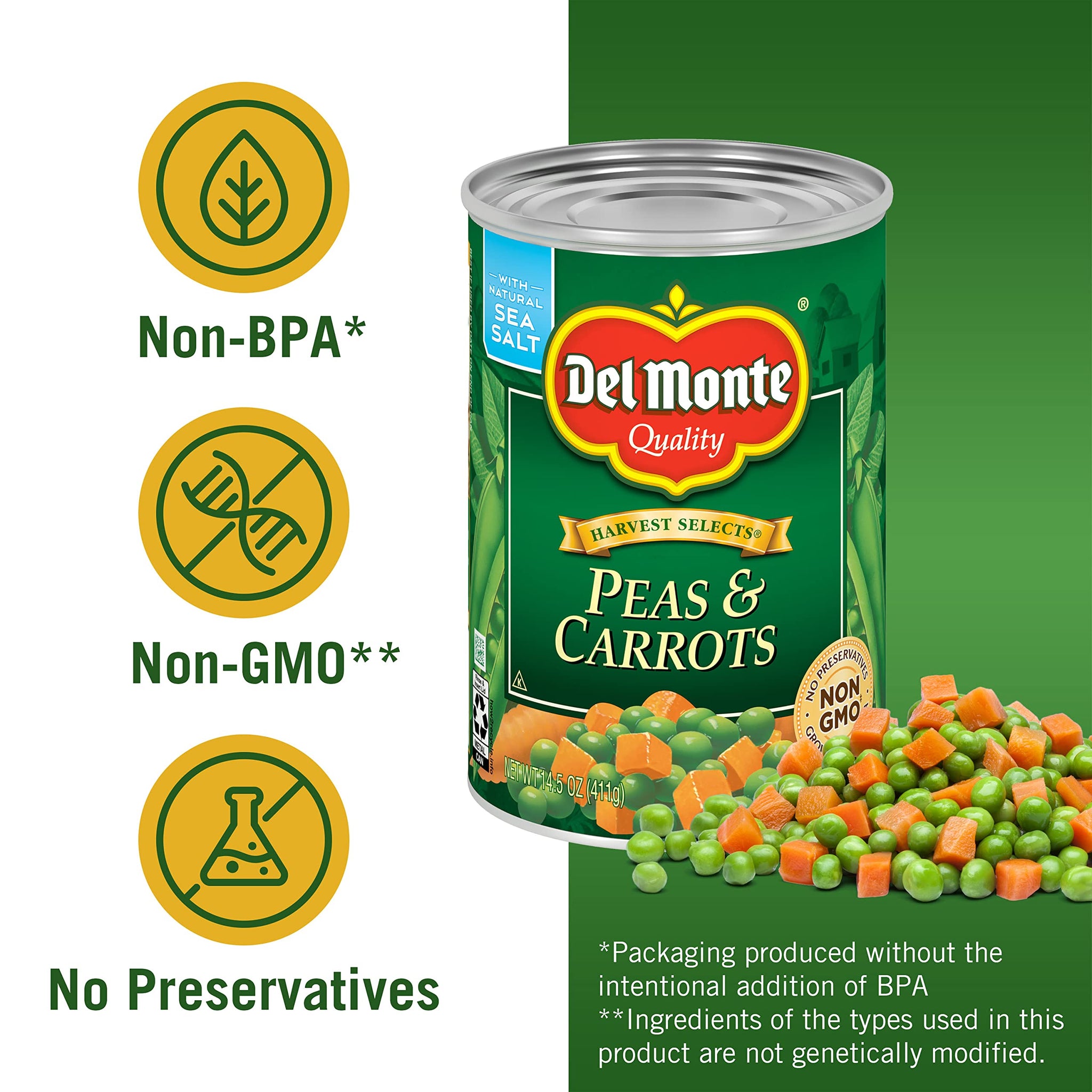 DEL MONTE SPECIAL BLENDS Peas & Carrots, Canned Vegetables, 14.5 oz Can