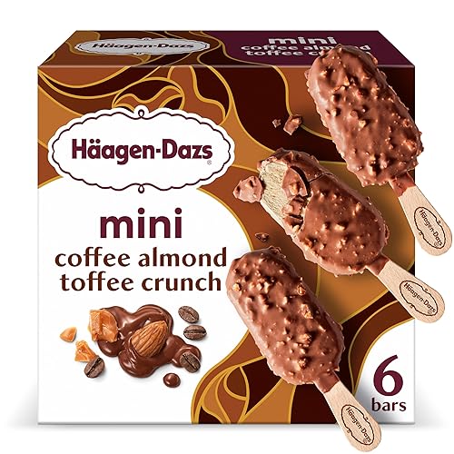 Haagen-Dazs Coffee Almond Crunch Snack Size Ice Cream Bars, 6Count (Frozen)