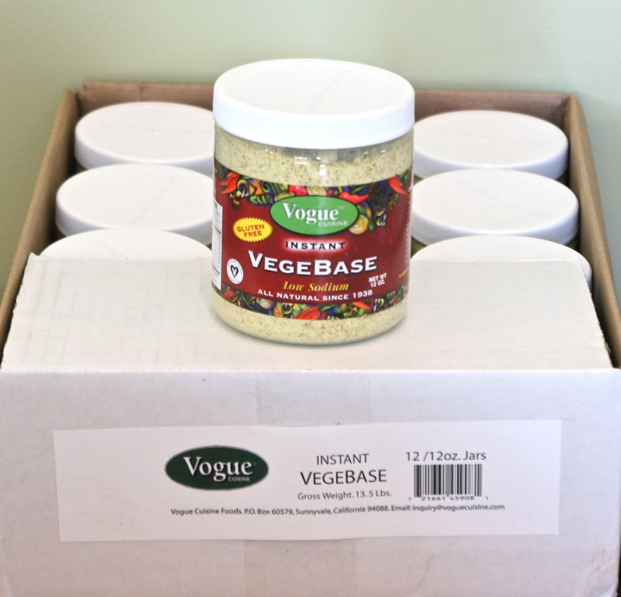 Vogue Cuisine Vegebase Vege Base 12x12oz (Case of 12 @12oz) - Vegetable Soup & Seasoning Base - Low Sodium & Gluten-free