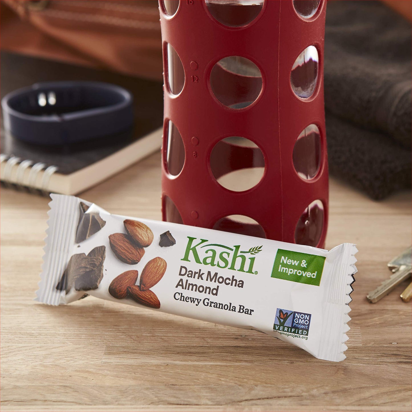 Kashi Chewy Dark Mocha Almond Granola Bars - Vegan, Non-GMO Project Verified, 7.4 Oz (Box of 6)