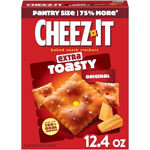 Cheez-It Cheese Crackers, Baked Snack Crackers, Lunch Snacks, Extra Toasty, 12.4oz Box (1 Box)