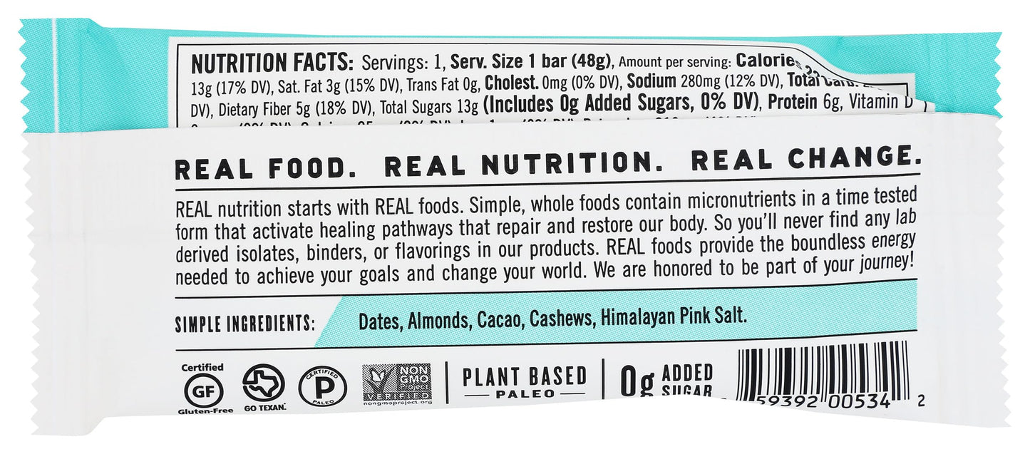 Thunderbird Energetica, Food Bar Chocolate Almond Butter Sea Salt, 1.7 Ounce