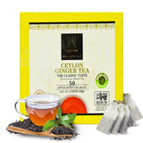 Ceylonzon Ginger Tea Bags, Classic Taste 50 Individually Foil-Wrapped, For a Fresh Flavorful, Spicy Experience with Ginger Natural Tea 80g