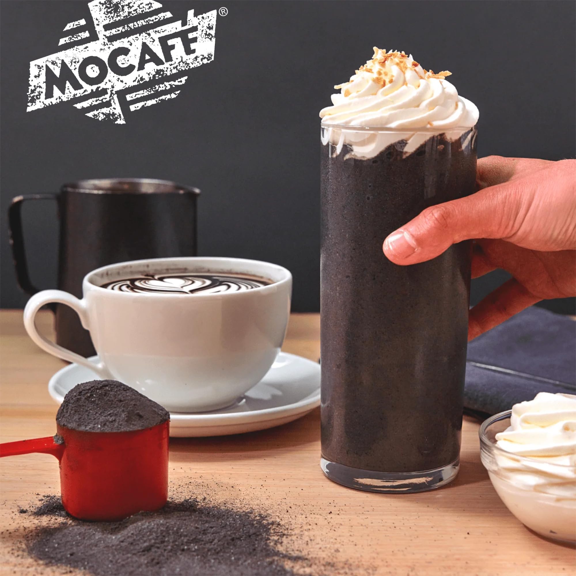 MOCAFE Charcoal Mocha Mix, 3-Pound Bag Instant Frappe Mix, Coffee House Style Blended Drink Used in Coffee Shops