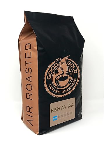 KENYA AA Coffee Beans, Medium Roast, 5 Pound Bulk Bag, Whole Bean - Good As Gold Coffee Roasters