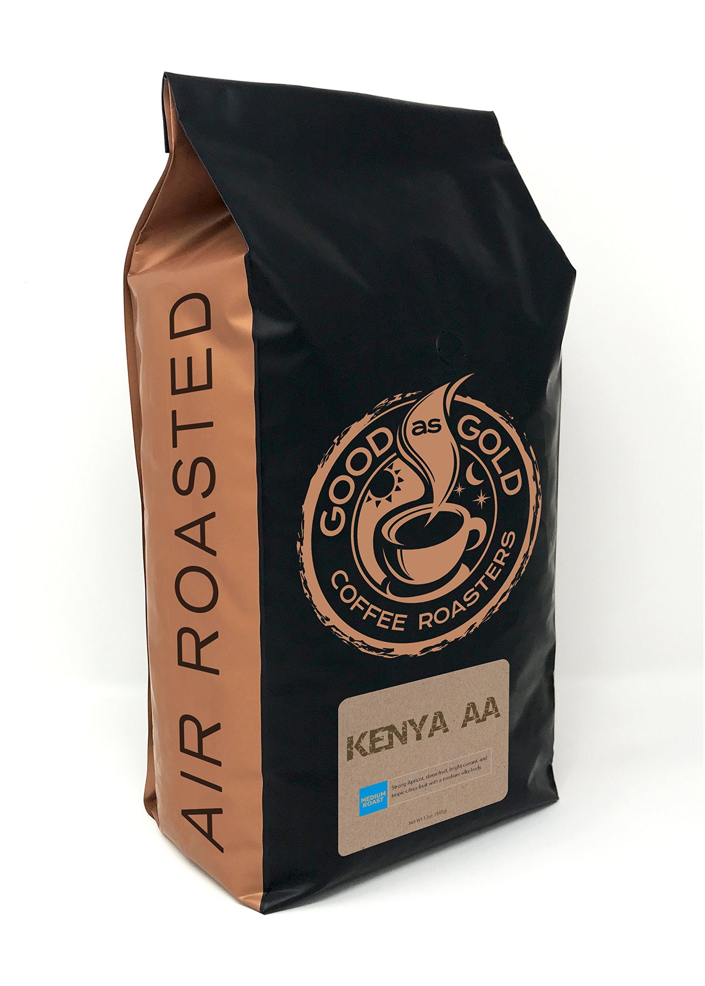 KENYA AA Ground Coffee, Medium Roast, 5 Pound Bulk Bag, Ground Fresh To Order - Good As Gold Coffee Roasters