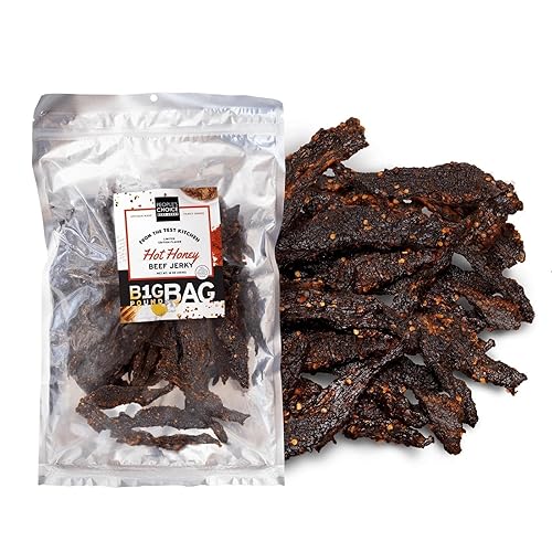 People’s Choice Beef Jerky - Test Kitchen - Hot Honey - Sweet & Spicy - 10g Protein - Made in USA - 1 Pound (16 oz) Bag