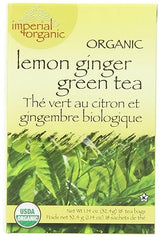 Uncle Lee's Tea Organic Lemon Ginger Green Tea, 100% Natural Premium Green Tea Bags, Fresh Flavor, Enjoy with Honey, Hot Tea or Iced Tea Beverages, 4