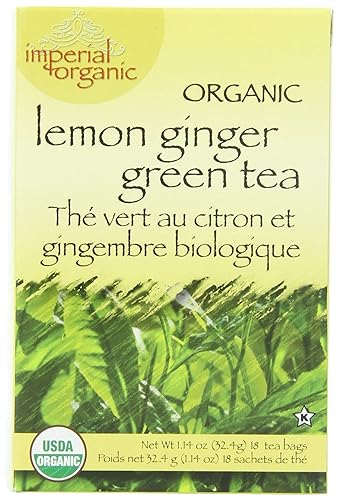 Uncle Lee's Tea Organic Lemon Ginger Green Tea, 100% Natural Premium Green Tea Bags, Fresh Flavor, Enjoy with Honey, Hot Tea or Iced Tea Beverages, 4