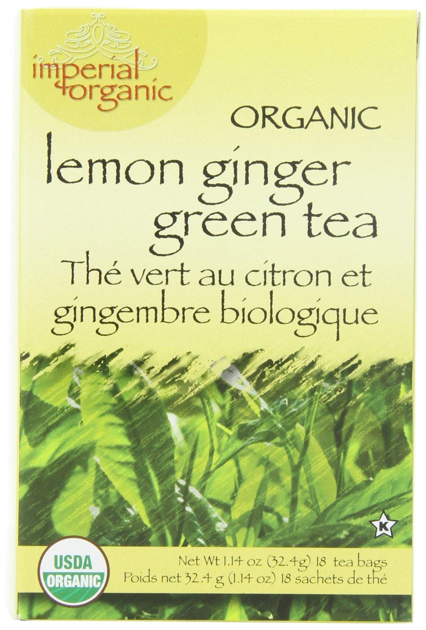 Uncle Lee's Tea Organic Lemon Ginger Green Tea, 100% Natural Premium Green Tea Bags, Fresh Flavor, Enjoy with Honey, Hot Tea or Iced Tea Beverages, 4
