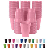 Exquisite Party Solids 12 Oz Pink Plastic Cups For Party Supplies 50 Pack | Pink Disposable Cups Plastic | Disposable Drinkware For Parties, Events