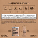 Nutrient Survival Whey Protein Powder Shake Chocolate Shake Gluten-Free, High-Protein Breakfast or Meal Replacement Shake, Perfect Dark Chocolate