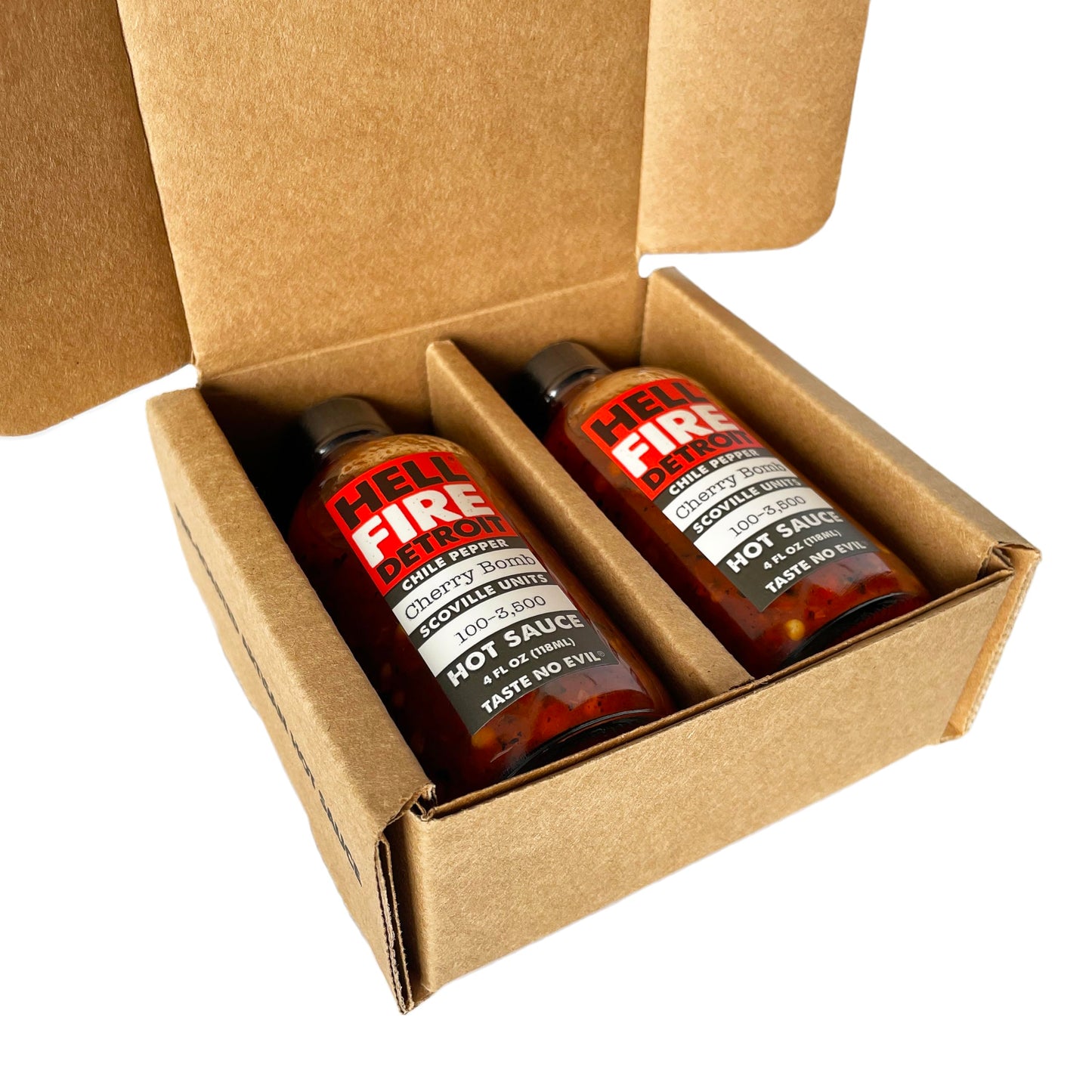 Hell Fire Detroit Cherry Bomb Hot Sauce (Medium), Crafted with Fresh, Fire-Roasted Cherry Bomb Chile Peppers, All-Natural, Vegan, Gluten-Free, Low