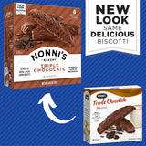 Nonni's Triple Chocolate Biscotti Italian Cookies - 3 Boxes Triple Chocolate Italian Biscotti Cookies w/Dark Chocolate - Biscotti Individually Wrapped