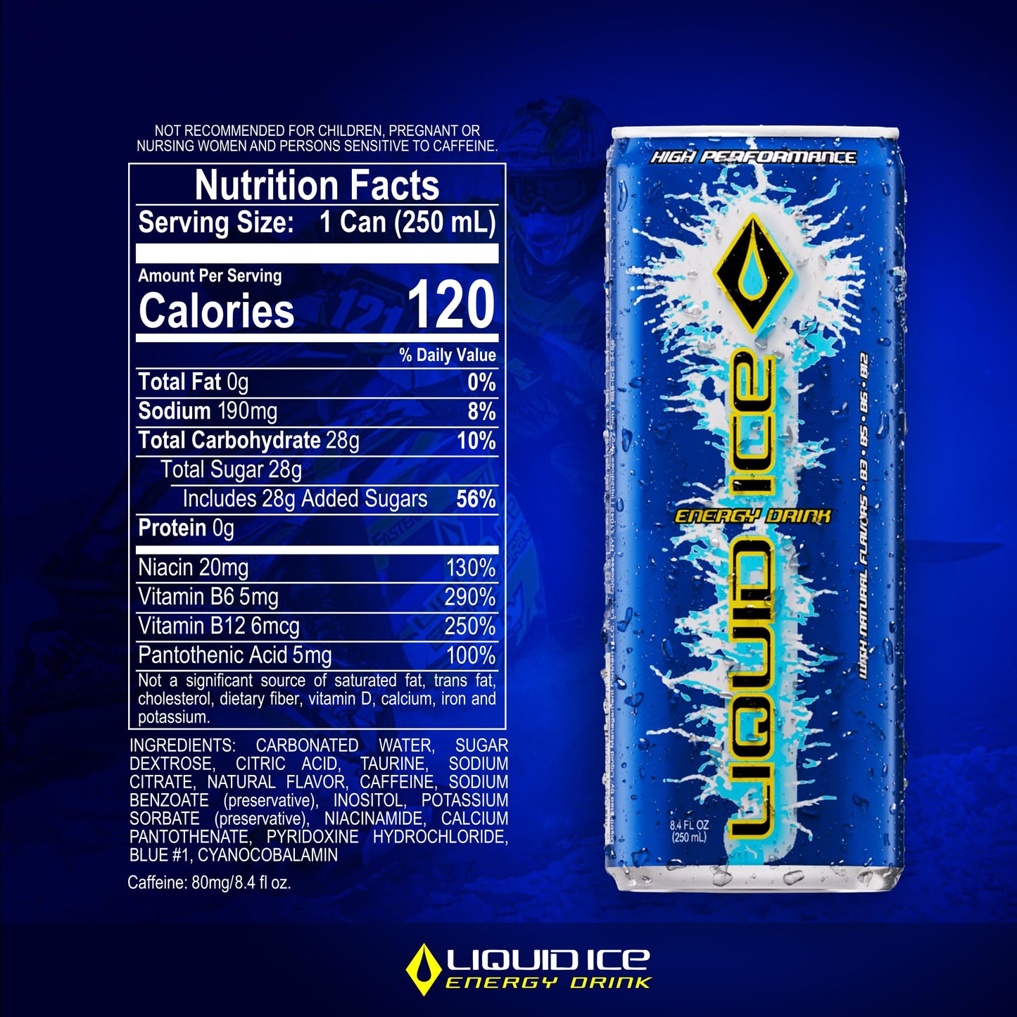 Liquid Ice Energy Drink - Arctic Berry (8.3 Fl Oz, 24 Count)