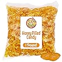 Honey Filled Hard Candy - Individually Wrapped Honey Hard Candy - 1 Pound Bulk Bag (Approx. 90 Pieces) - Soft Honey Center