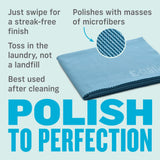 E-Cloth Glass & Polishing Cloth - Microfiber Cleaning Towel Cloth for Windows, Cars, Mirrors, Eyeglasses, & More, Streak Free Clean, Reusable