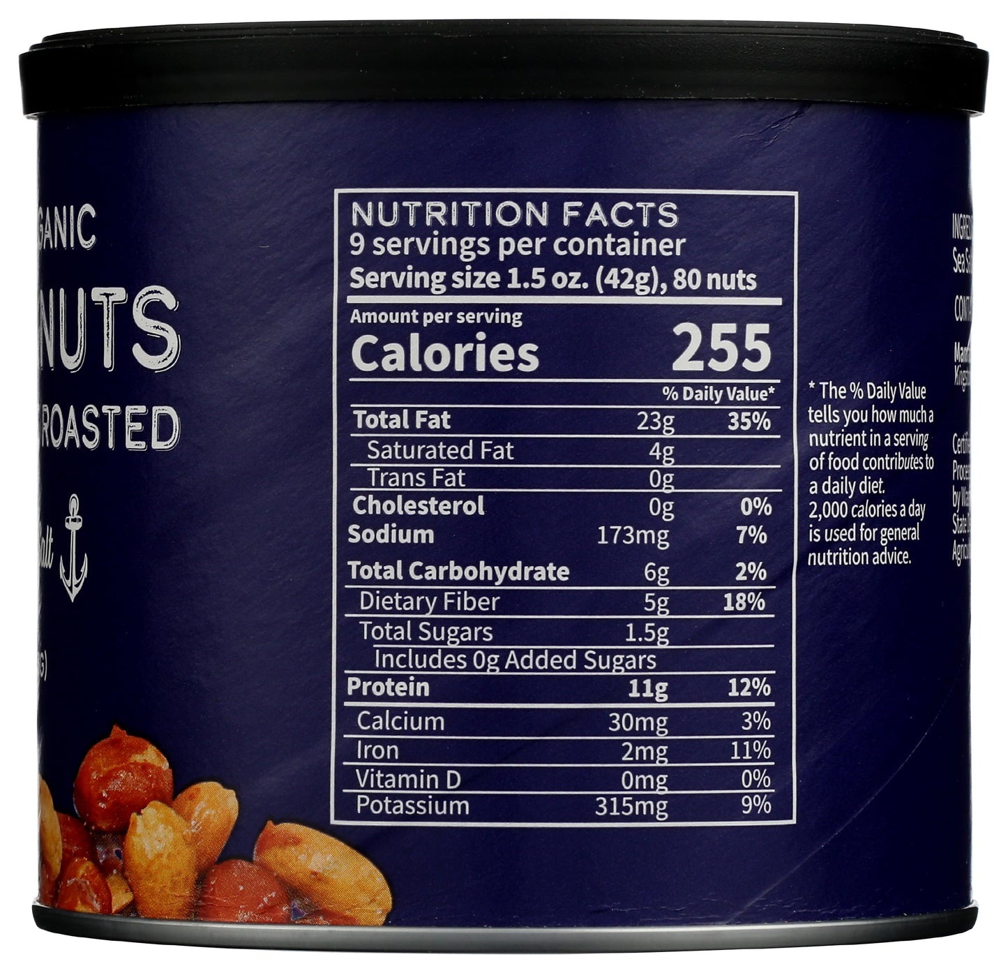 CB's Nuts Organic Sea Salt Kettle Roasted Peanuts - 1 Ingredient Plus Sea Salt, USA Grown, Slow Roasted in Small Batches, USDA Organic, Non-GMO
