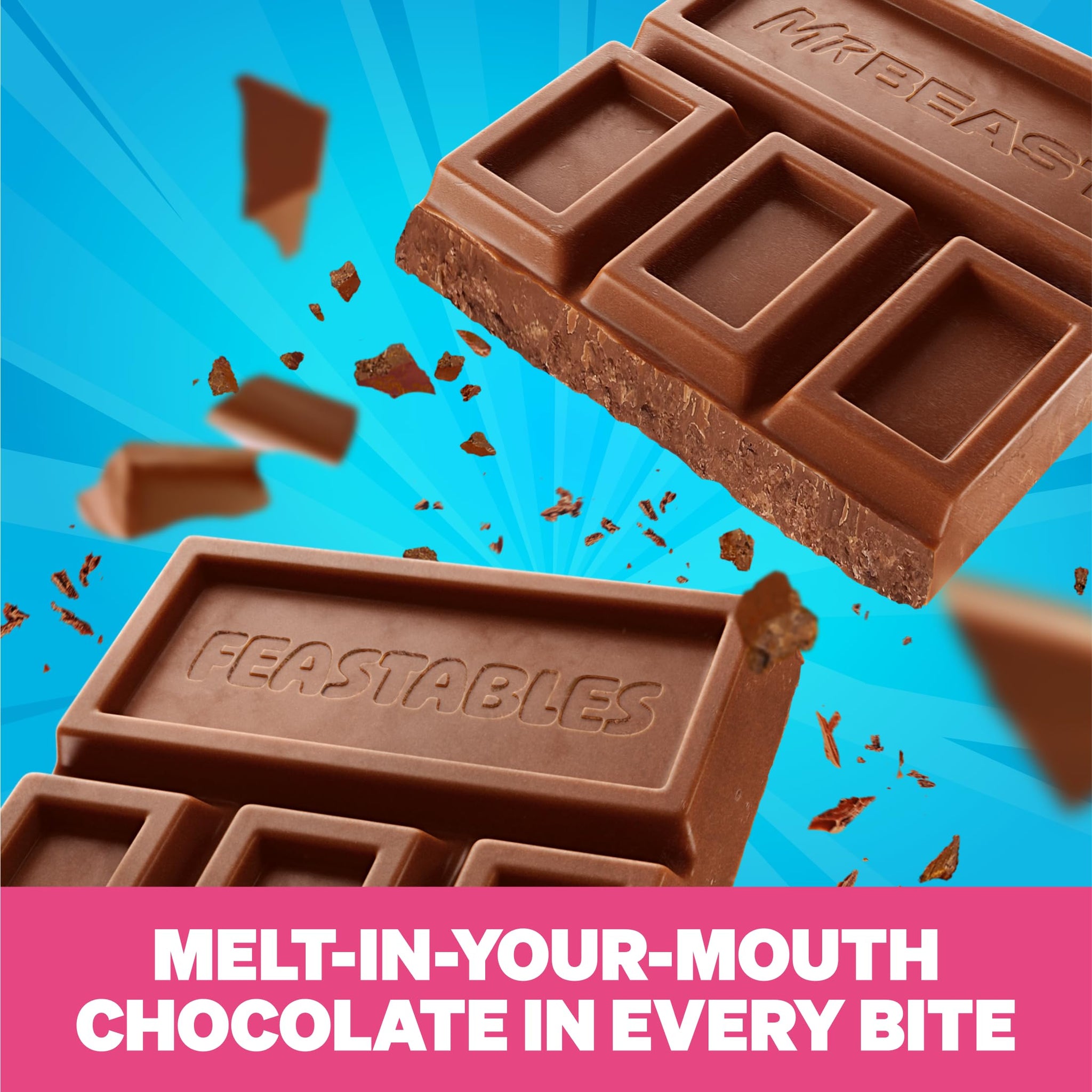 MrBeast Feastables Milk Chocolate Bar, Full Size, 24 Count, Smooth & Creamy Milk Chocolate Candy, Fairtrade Cocoa, 1.24oz Each