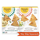 Simple Mills Veggie Pita Crackers Variety Pack (Himalayan Salt and Mediterranean Herb) - Gluten Free, Vegan, Healthy Snacks, Paleo Friendly, 4.25