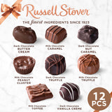 RUSSELL STOVER Christmas Assorted Milk & Dark Chocolate Candy Tree-Shaped Gift Box, 6.3 oz.