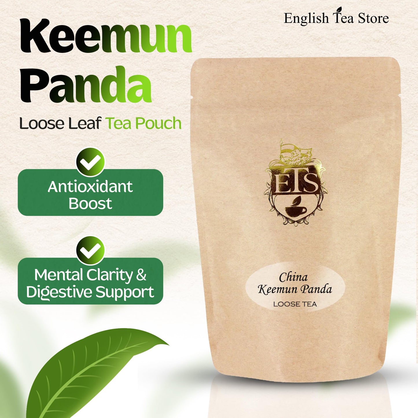English Tea Store China Loose Leaf Tea, Keemun Panada - 16oz Bulk Bag | Smooth Winey Flavor with Fruity Notes | Traditional Chinese Congou Tea | Bold