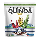Happy Andes Tri-Color Organic Whole Grain Quinoa Non-GMO, Non Gluten, Ready to Cook Food for Oats & Seeds Recipes, Healthy Meal with Vitamins & Protein, Best Value, 3 lb