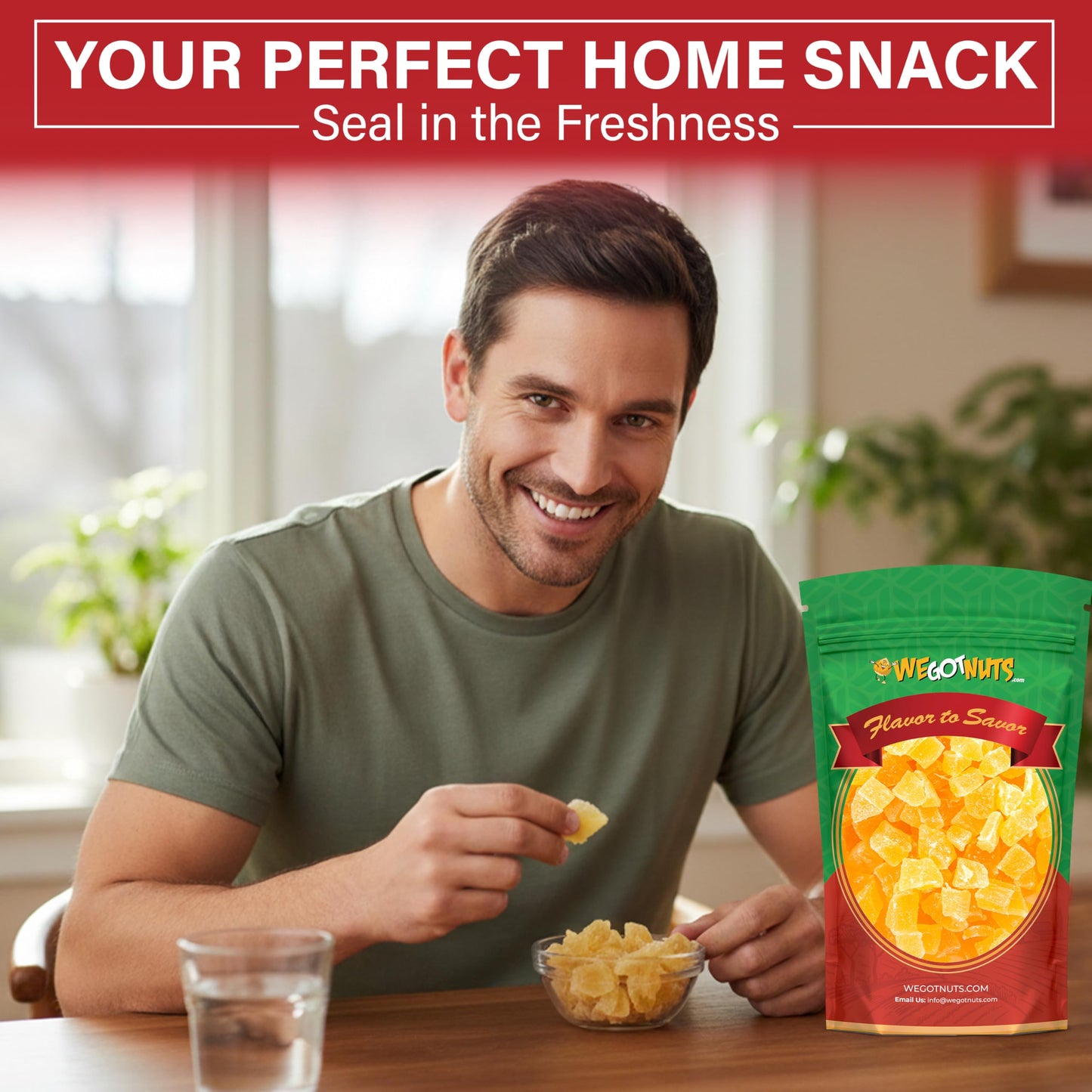 We Got Nuts Dried Pineapple Chunks | Freshly Packed Pineapple In A Perfectly Sealed Bag | Healthy Snack Full Of Vitamins, Minerals, Antioxidants