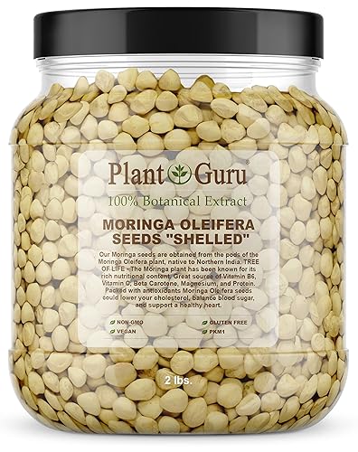 Moringa Seeds Kernel Shelled 2 lbs. Wide Mouth Jar - Clean PKM1 Variety - Edible - Moringa Oleifera - Malunggay - Semillas De Moringa - Drumstick Tree