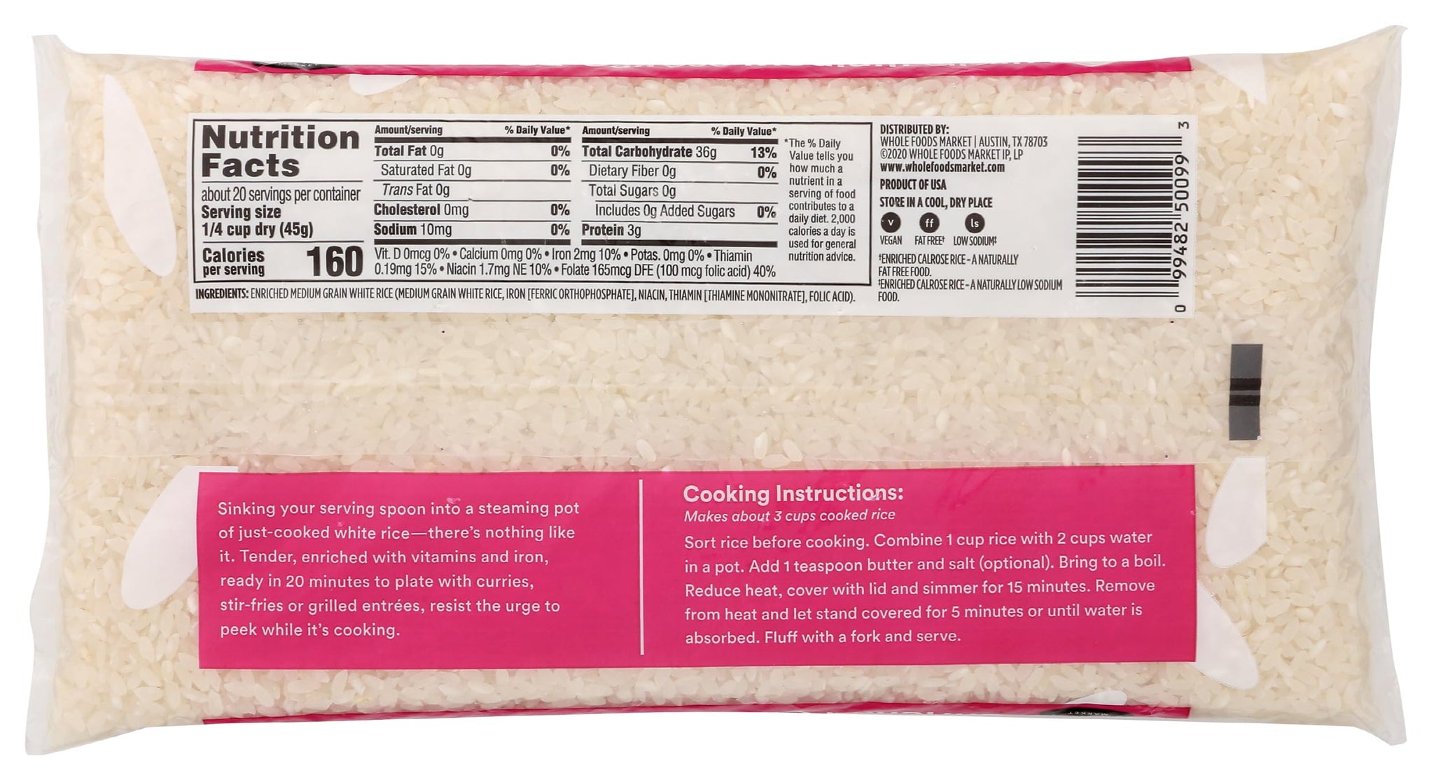 365 by Whole Foods Market, Enriched Calrose Medium Grain Rice, 32 Ounce