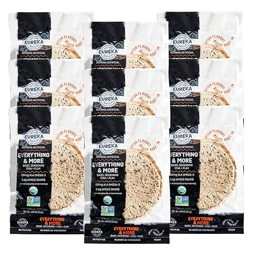 Eureka Tortilla Organic Everything & More Flour Tortillas | Organic Artisanal Tortillas | 6” Mini Wrap Whole Grains | Vegan, Non-GMO, Low Calorie | (9