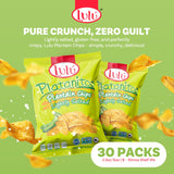 LULU Plantain Chips - Lightly Salted, 30 Individual Bags (2.5 Oz Each) - Crunchy, Delicious, Kosher, Gluten-Free Healthy Snacks - No Preservatives or