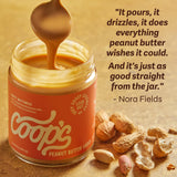 Coop's Peanut Butter Sauce, All Natural Peanut Sauce Gift Non GMO Gluten Free Vegan Ice Cream Toppings Sundae Smoothie Desserts, 10 Ounce