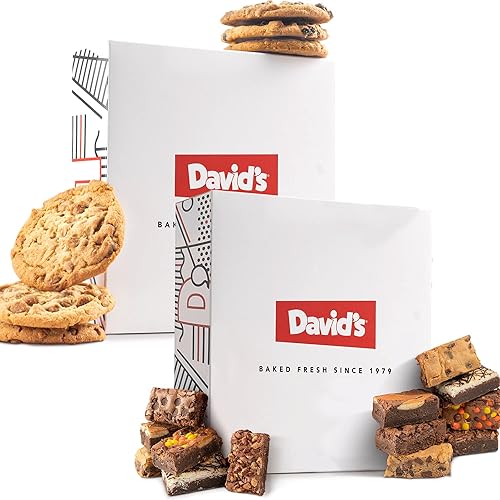 DAVID'S COOKIES Assorted Brownies & Assorted Cookies in Carton Box | Freshly Baked Brownies And Cookies | Ideal Gift For Your Loved Ones This Season