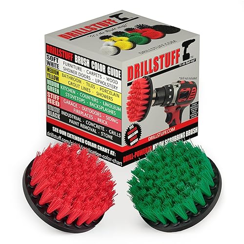 Cleaning Supplies - Medium/Stiff Power Scrubbers - Kitchen Accessories - Drill Brush - Stove - Sink - Griddle - Cooktop - Tile - Cast Iron Skillet